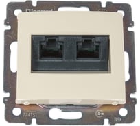 Розетка Legrand компьютерная двойная RJ45 категория 5e UTP Legrand Valena с захватами слоновая кость 695626