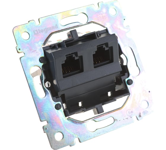 Розетка Legrand компьютерная двойная RJ45 категория 5e UTP Legrand Valena монтаж на винтах слоновая кость 774139
