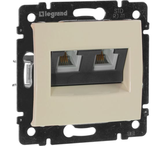 Розетка Legrand телефонная двойная RJ11 Legrand Valena слоновая кость 774339