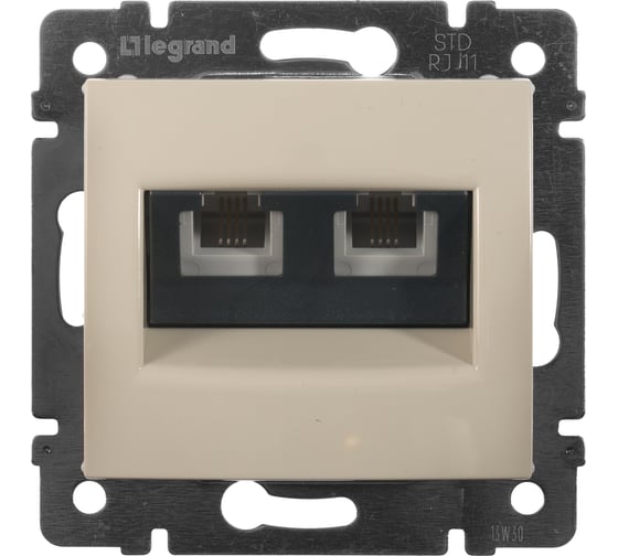 Розетка Legrand телефонная двойная RJ11 Legrand Valena слоновая кость 774339