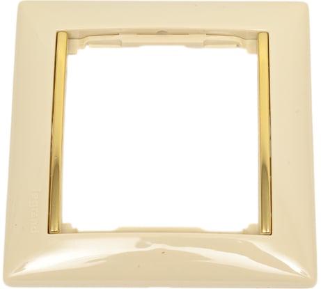 Рамка Legrand 1 пост Valena слоновая кость/золотой штрих 695646
