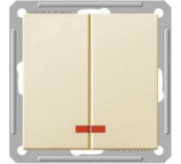 Двухклавишный выключатель с подсветкой, бежевый WESSEN 59 Systeme Electric VS516-251-2-86