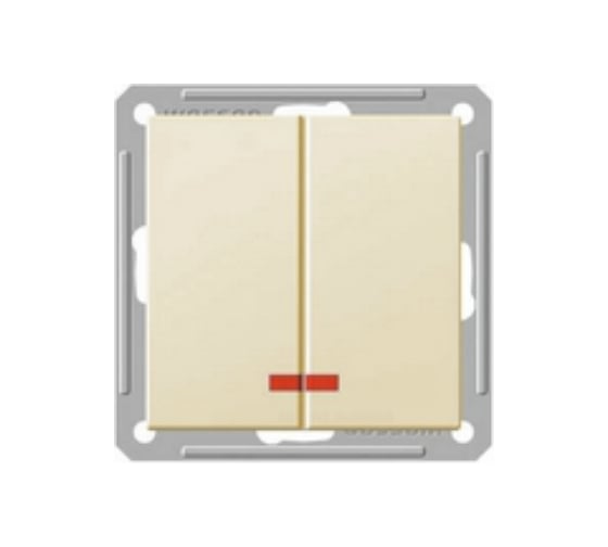 Двухклавишный выключатель с подсветкой, бежевый WESSEN 59 Systeme Electric VS516-251-2-86 1