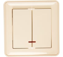 Двухклавишный выключатель с подсветкой, слоновая кость с рамкой WESSEN 59 Systeme Electric VS516-251-28