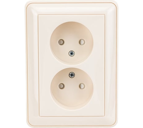 Двухместная розетка с рамкой, слоновая кость WESSEN 59 Systeme Electric RS16-254-28
