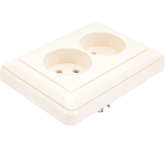 Двухместная розетка с рамкой, слоновая кость WESSEN 59 Systeme Electric RS16-254-28