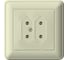 Двойная розетка для узких вилок с рамкой, бежевая 6А WESSEN 59 Schneider ELectric RS6-253-28 1