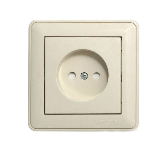 Розетка с рамкой, слоновая кость WESSEN 59 Systeme Electric RS16-151-28