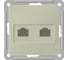 Компьютерная двойная розетка, бежевая RJ45 категория 5e WESSEN 59 Schneider ELectric RSI-251KK5E-2-86 1