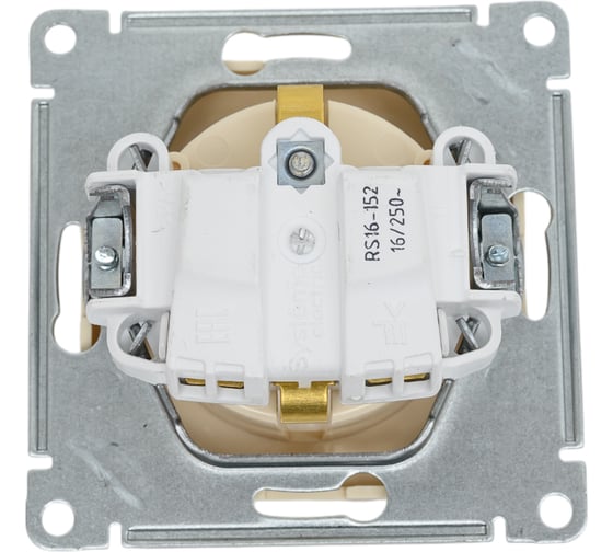 Розетка с заземлением и с защитными шторками, бежевая WESSEN 59 Systeme Electric RS16-152-2-86
