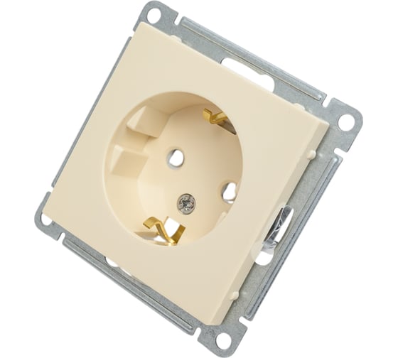 Розетка с заземлением и с защитными шторками, бежевая WESSEN 59 Systeme Electric RS16-152-2-86