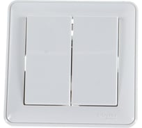Двухклавишный выключатель с рамкой, белый Systeme Electric СП W59 VS516-252-18