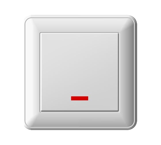 Проходной переключатель Schneider ELectric WESSEN 59 белый IP44 одноклавишный с подсветкой и рамкой VS616-157B-18
