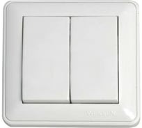Проходной переключатель Schneider ELectric WESSEN 59 белый двухклавишный с рамкой VS616-256-18