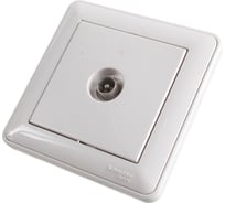 Оконечная телевизионная розетка с рамкой, белая Systeme Electric СП W59 RTS-151-18