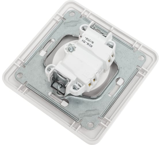 Розетка с рамкой, белая Systeme Electric СП W59 SchE RS16-151-18