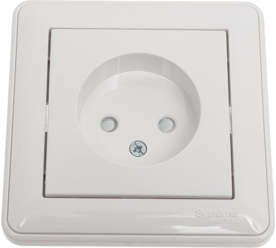 Розетка с рамкой, белая Systeme Electric СП W59 SchE RS16-151-18