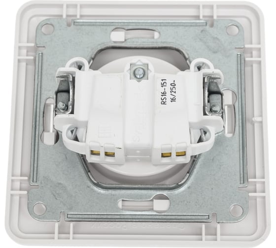 Розетка с рамкой, белая Systeme Electric СП W59 SchE RS16-151-18