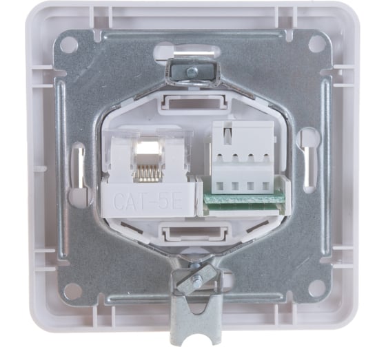 Розетка компьютерная телефонная Systeme Electric RJ11+RJ45 СП W59 RSI-251TK5E-18 белая