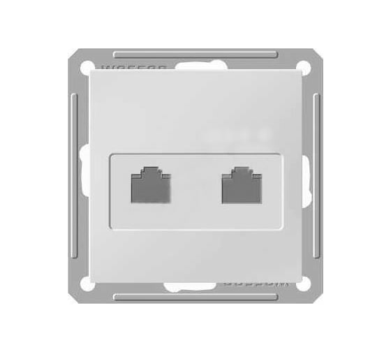 Двойная компьютерная розетка, белая RJ45 5e категории WESSEN 59 Schneider ELectric RSI-251KK5E-1-86