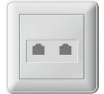 Двойная компьютерная розетка с рамкой, белая RJ45 5e категории WESSEN 59 Systeme Electric RSI-251KK5E-18