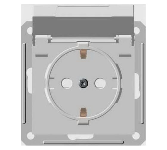 Розетка с заземлением, крышкой и защитными шторками, белая IP44 WESSEN 59 Schneider ELectric RS16-152B-1-86