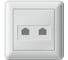 Двойная телефонная розетка с рамкой, белая RJ11 WESSEN 59 Schneider ELectric RSI-251TT-18 1