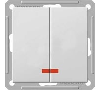 Двухклавишный выключатель с подсветкой, матовый хром WESSEN 59 Schneider ELectric VS516-251-5-86