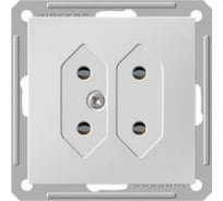Двойная розетка для узких вилок, матовый хром WESSEN 59 Schneider ELectric RS6-253-5-86