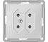 Двойная розетка для узких вилок, матовый хром WESSEN 59 Schneider ELectric RS6-253-5-86 1