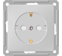Розетка с заземлением и защитными шторками, матовый хром WESSEN 59 Schneider ELectric RS16-152-5-86
