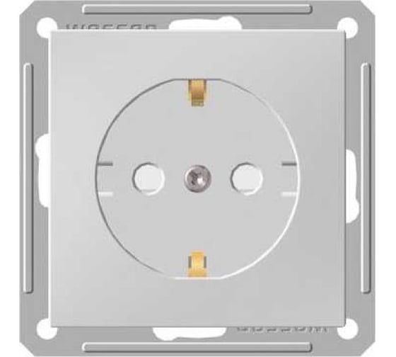 Розетка с заземлением и защитными шторками, матовый хром WESSEN 59 Schneider ELectric RS16-152-5-86 1