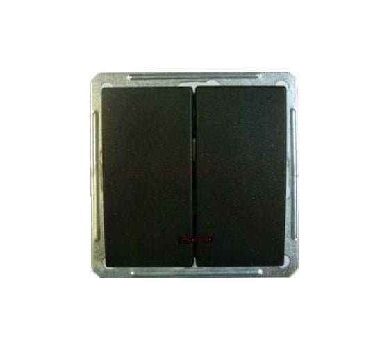 Двухклавишный выключатель с подсветкой, черный бархат WESSEN 59 Schneider ELectric VS516-251-6-86 1