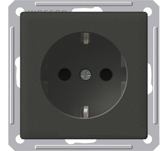 Розетка с заземлением и защитными шторками, черный бархат WESSEN 59 Systeme Electric RS16-152-6-86