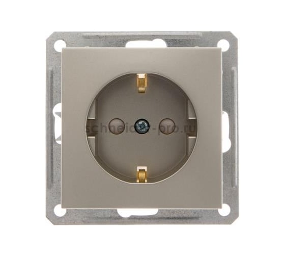 Розетка с заземлением и защитными шторками, шампань WESSEN 59 Systeme Electric RS16-152-4-86 1