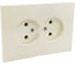 2-местная розетка OVIVO без заземления GRANO, крем, 400-020300-908 1