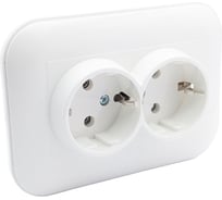 2-местная розетка OVIVO с заземлением LOFT, белый, 404-010301-907