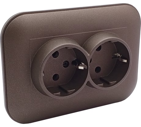 2-местная розетка OVIVO с заземлением LOFT, мокко 404-190319-907