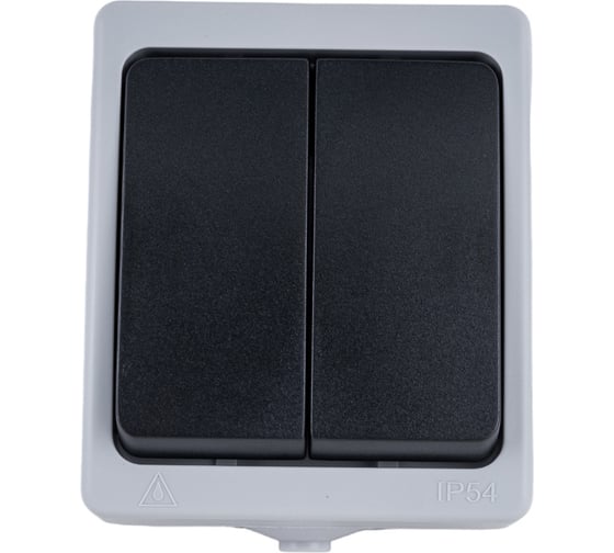 Двойной накладной выключатель HOROZ ELECTRIC 112-100-0006 10A/250V IP54 ATOM (2-GANG ONE WAY SWITCH) HRZ01001528