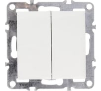 Двухклавишный выключатель TWIST Technolink Electric, встраиваемый в рамку, 10A, пластик, IP20, цвет белый ELECTRIC-007