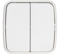 Накладной двухклавишный выключатель Retic 10A, пластик, IP20, цвет белый ELECTRIC-013