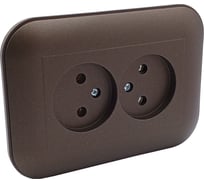 2-местная розетка без заземления OVIVO LOFT, мокка, 404-190319-908