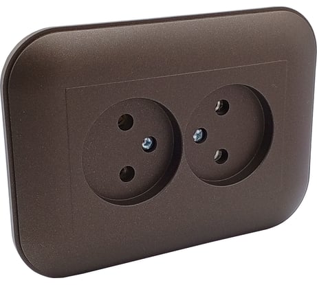 2-местная розетка без заземления OVIVO LOFT, мокка, 404-190319-908