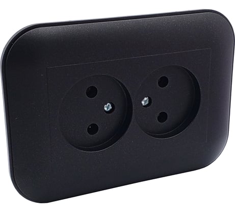 2-местная розетка без заземления OVIVO LOFT, черный металлик, 404-170317-908