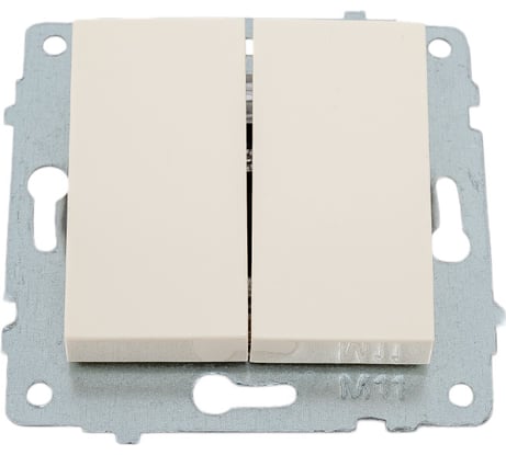 Механизм 2-клавишного выключателя OVIVO крем, 600-000202-202