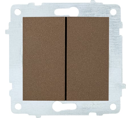 Механизм 2-клавишного выключателя OVIVO мокко 600-000219-202