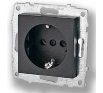 Механизм розетки OVIVO с заземлением, черный металлик, 600-000317-217