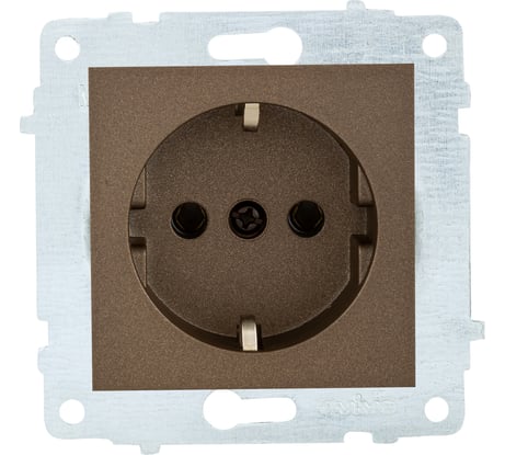 Механизм розетки OVIVO с заземлением, мокко 600-000319-217