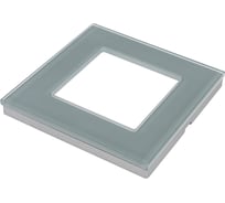 Однопостовая рамка CGSS стеклянная cерая платина "Эстетика" GL-P101-GPG