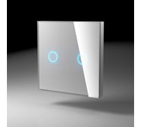 Сенсорная беспроводная радиопанель CGSS стекло изготовлено по технологии Optiwhite, на две линии, белая, Эстетика 86х86 TSP-L2R-WCG